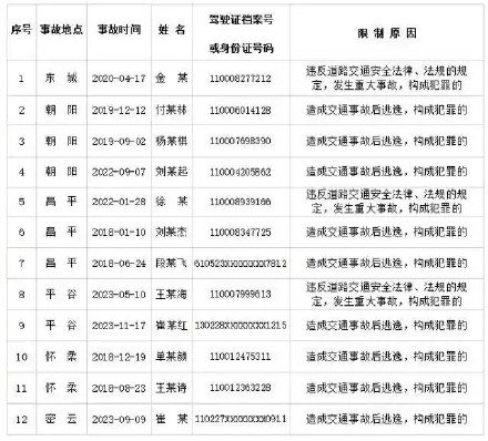 北京交警公布12人被终生禁驾