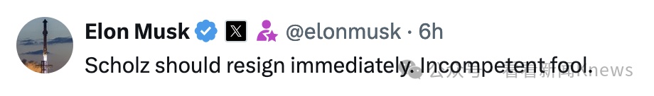 德国一车辆冲进圣诞集市致多人伤亡！马斯克指责朔尔茨无能