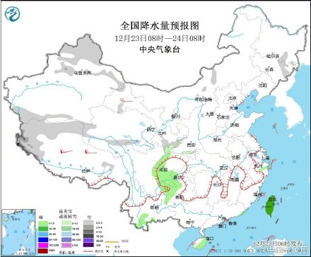 东部和南部海区有偏北大风 新疆北部西藏等地有明显降雪