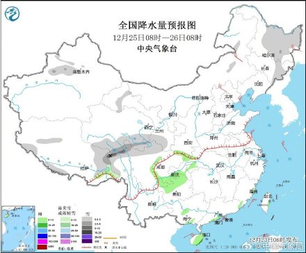 东部和南部海区有偏北大风 新疆北部西藏等地有明显降雪