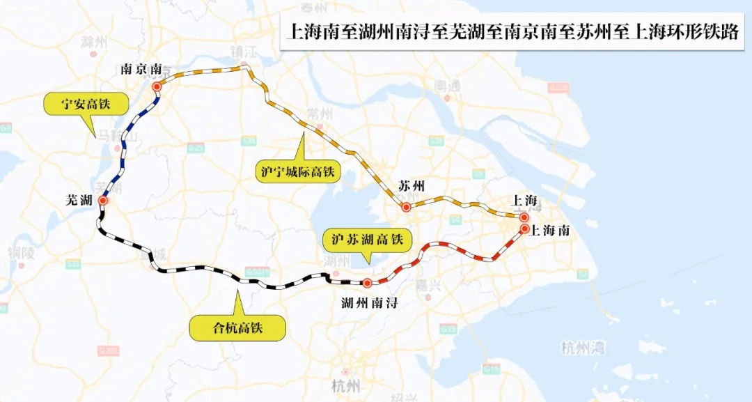 明年1月5日起长三角铁路运行图上新：新增一条环线高铁