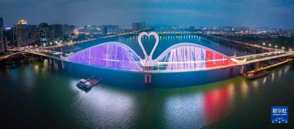 “天鹅”浮东江 广东惠州鹅城大桥建成通车