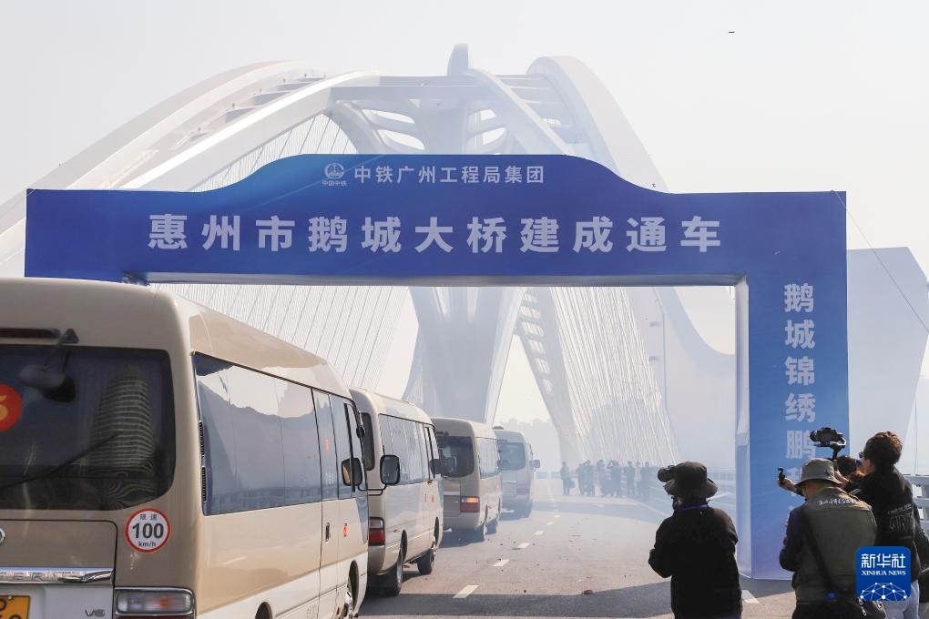 “天鹅”浮东江 广东惠州鹅城大桥建成通车