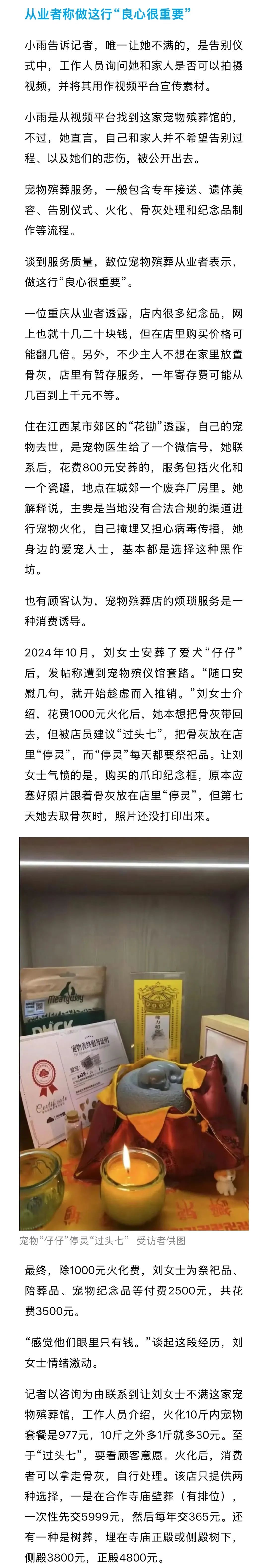 宠物殡葬收费高达万元，“高情绪价值”还是诱导消费？