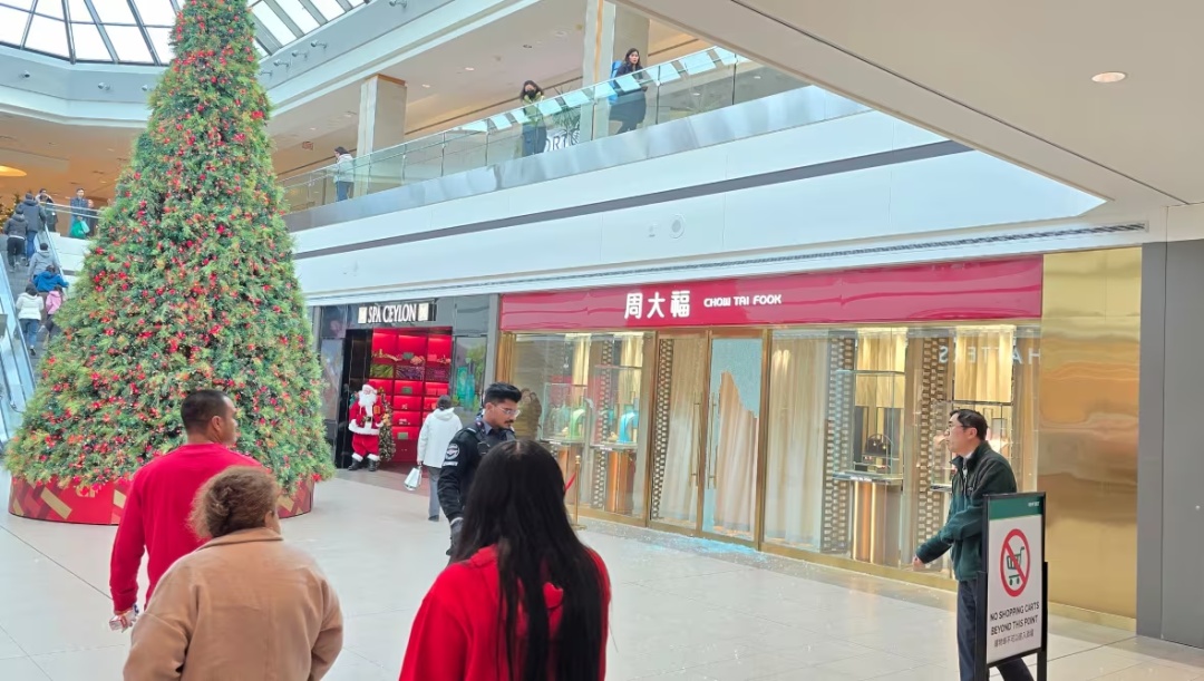 周大福加拿大分店被抢!4名劫匪手持铁锤洗劫,1人被警方逮捕 周大福加拿大分店被抢!4名劫匪手持铁锤洗劫,1人被警方逮捕