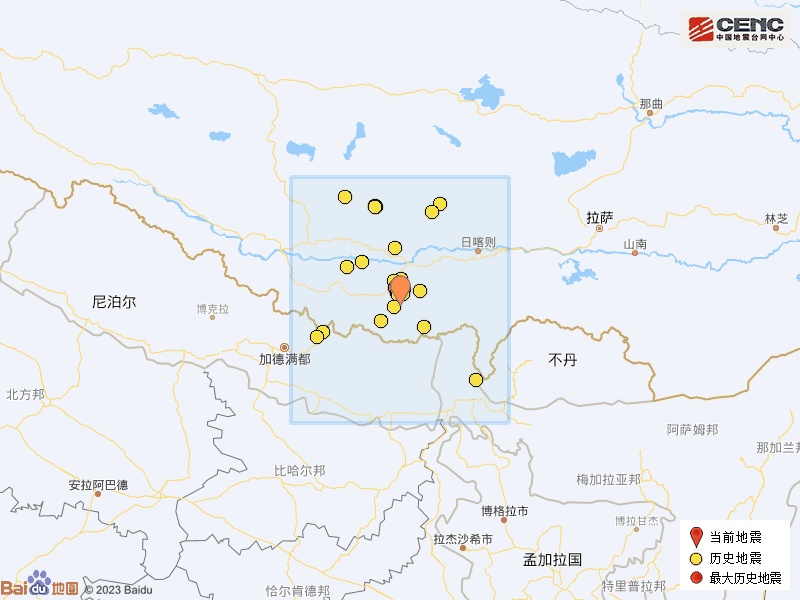 西藏日喀则市发生6.8级地震，网友：正前往珠峰大本营，车狂摇