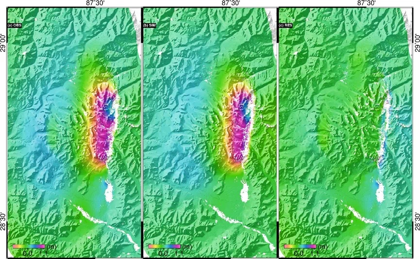 卫星拍摄西藏定日震区:最大破裂位置较浅,最大位错量达6米 卫星拍摄西藏定日震区:最大破裂位置较浅,最大位错量达6米