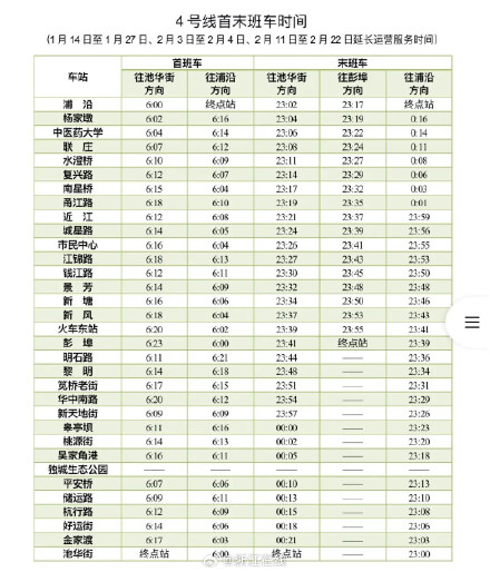 好消息！春运期间，杭州地铁有的线路延长到0点以后