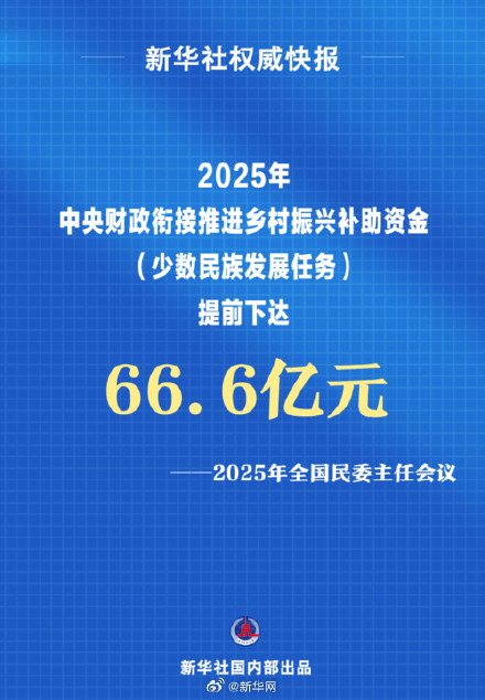 新华社权威快报 | 提前下达66.6亿元！助力推动民族地区高质量发展