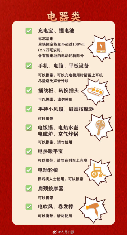 实用转发！过年回家不能带上火车物品清单