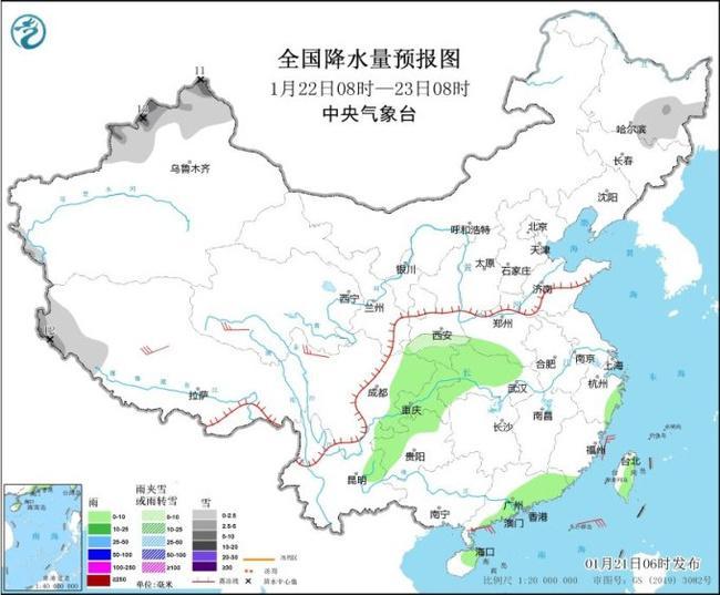 全国大部降水稀少 23日起将有寒潮和大范围雨雪