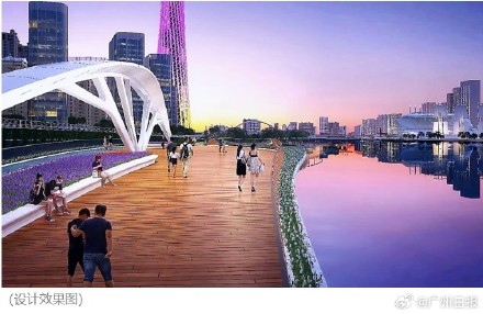 广州珠江边新增一座步行桥:黄埔涌步行桥进入主体结构施工 广州珠江边新增一座步行桥:黄埔涌步行桥进入主体结构施工