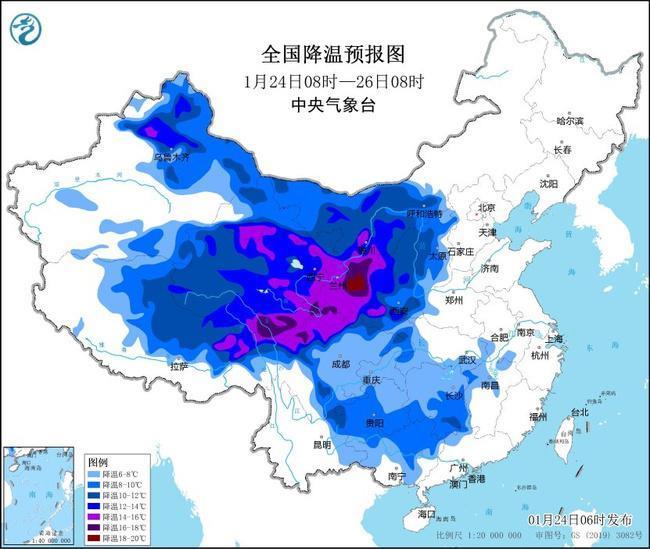 暴雪、寒潮黄色预警发布：多地降温可达14℃以上