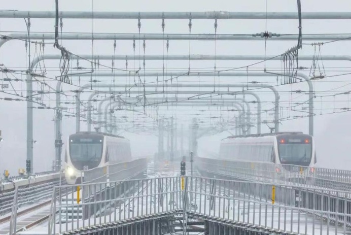 下雪啦！济南中雪+阵风7～8级！寒潮蓝警+道路结冰黄警……