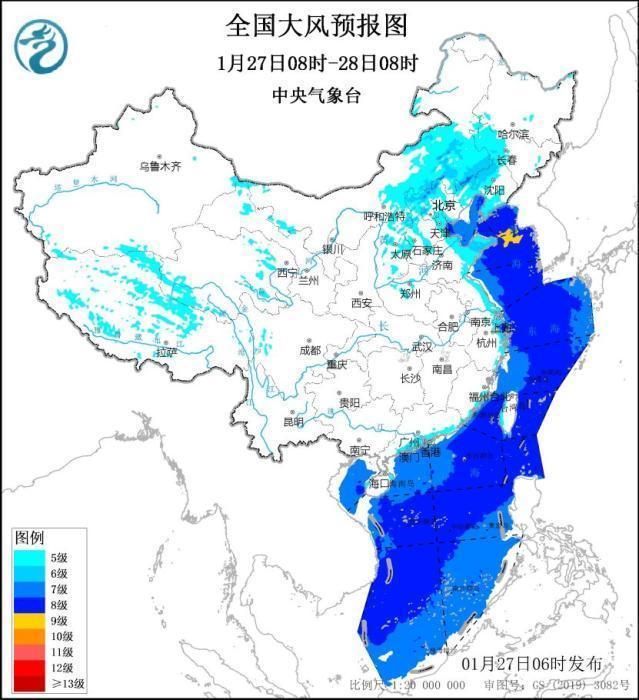 辽宁吉林等地有强降雪 我国近海将有7-9级大风