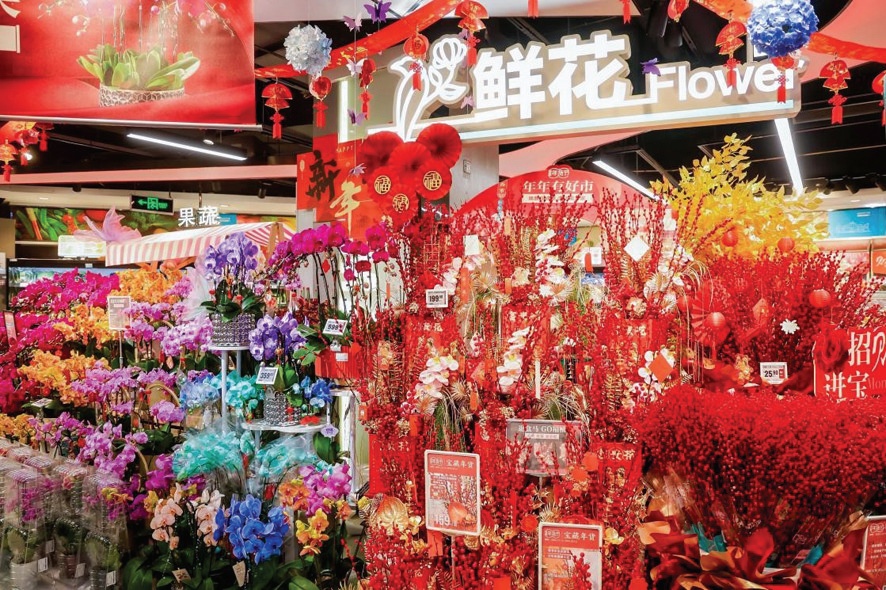 年宵花走俏春节市场