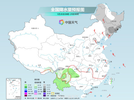 今明两天东北地区持续降雪 大年初二大范围雨雪过程开启