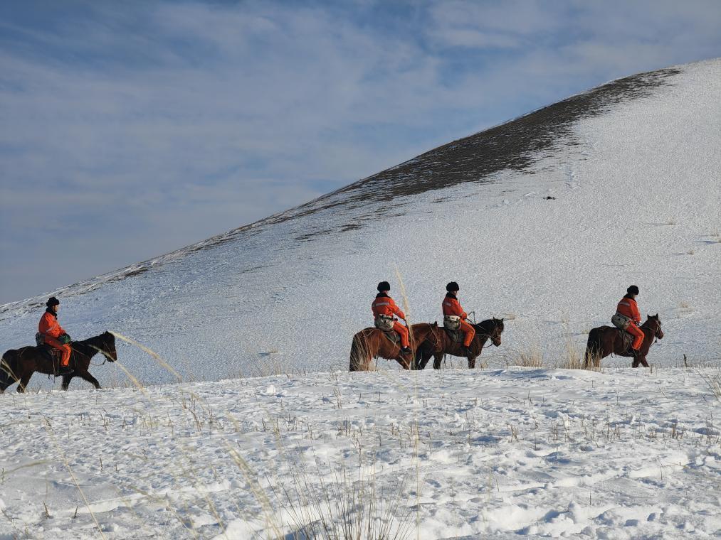 新春走基层丨骑马上天山，与中欧班列“守护人”踏雪同行