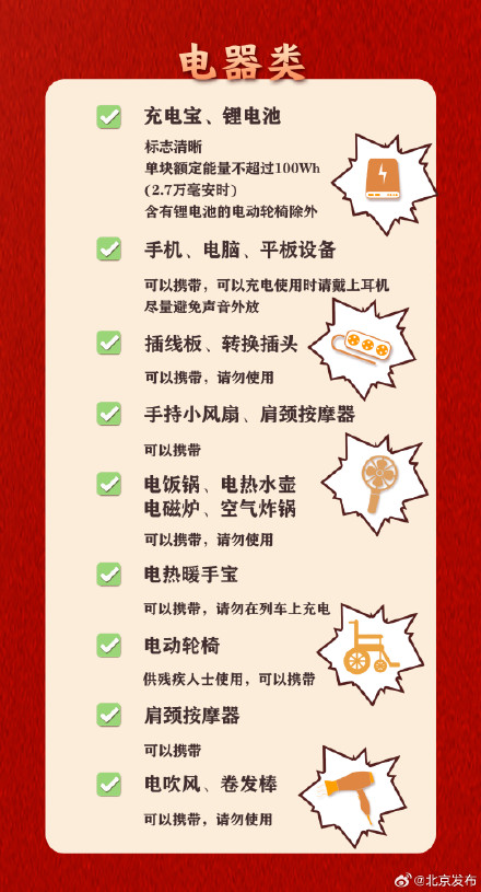 返程必看！这些物品不能带上火车→