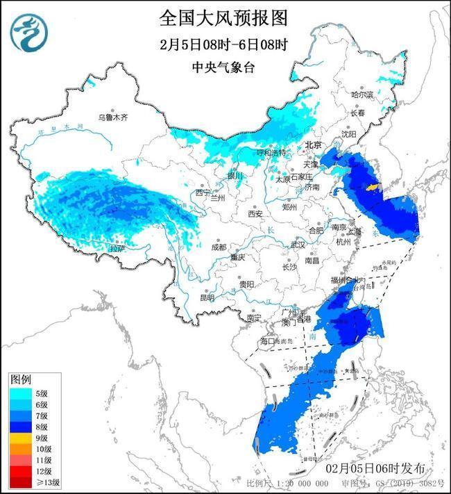 大风黄色预警：西藏青海部分地区阵风可达9至11级