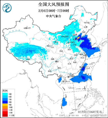 北方地区风力强劲 6日起新一股强冷空气影响中东部