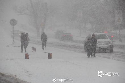 春节后首个工作日山东威海风雪交加 天地银白影响出行