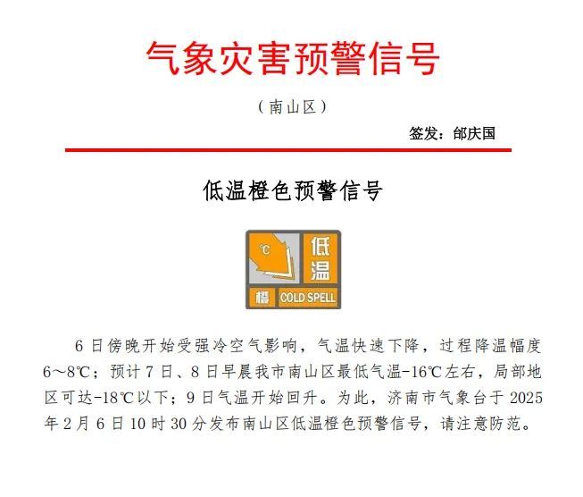 最新预报!9级北风+最低-18℃!济南双预警齐发!今夜局部有小雪! 最新预报!9级北风+最低-18℃!济南双预警齐发!今夜局部有小雪!