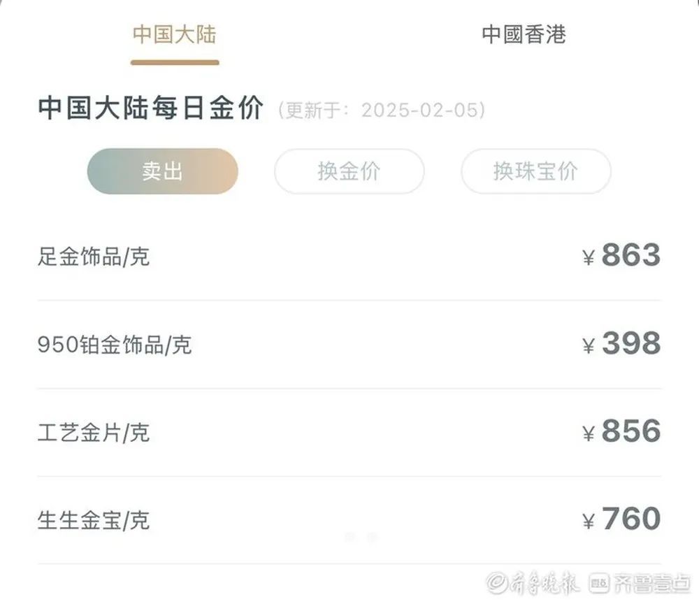 济南金饰突破860元/克！店员：还在涨，月底可能冲到900元/克