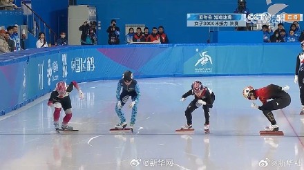 祝贺！中国短道速滑队女子3000米接力夺金