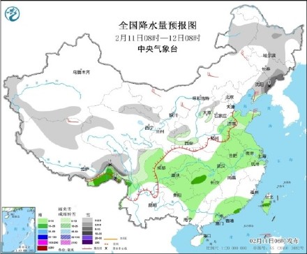 中东部地区有大风降温  东北地区及西藏东部有较强雨雪