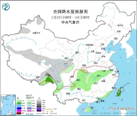 中东部地区有大风降温  东北地区及西藏东部有较强雨雪