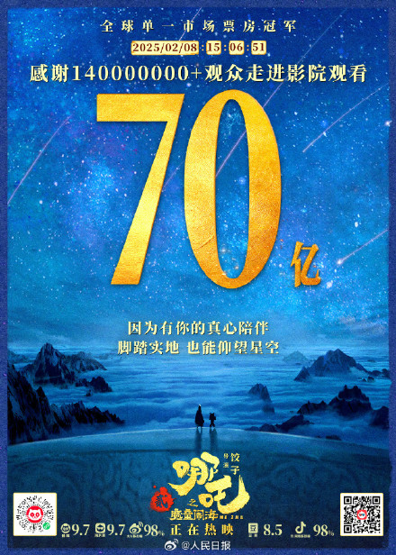 转存！《哪吒2》从10亿到100亿的海报