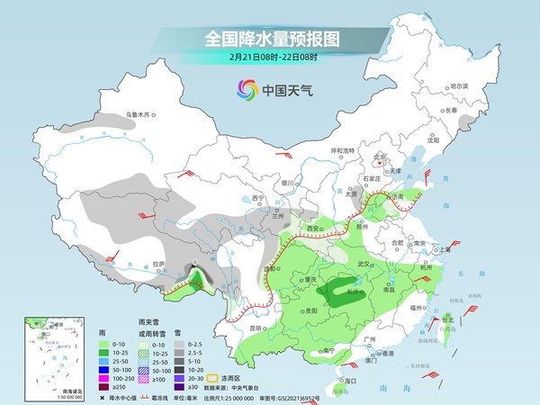 今明两天南方大范围阴雨持续  本周末全国大部气温将迎低点