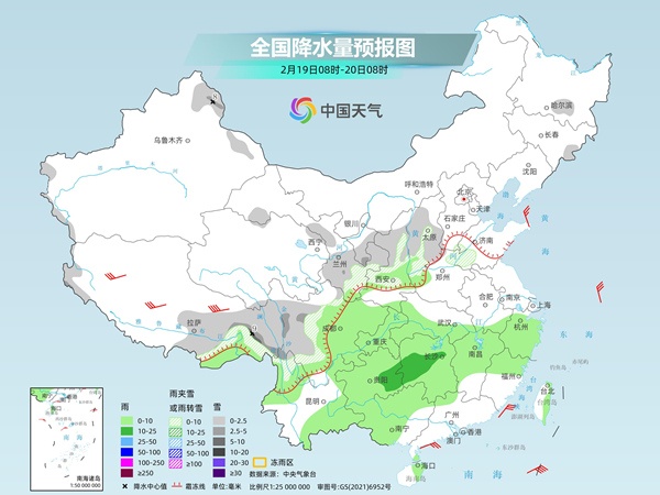 今明两天南方大范围阴雨持续  本周末全国大部气温将迎低点