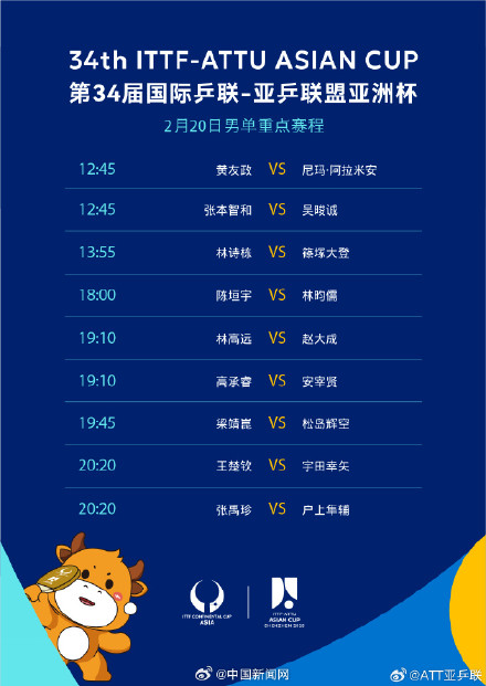 转发加油！孙颖莎王楚钦亚洲杯今日赛程