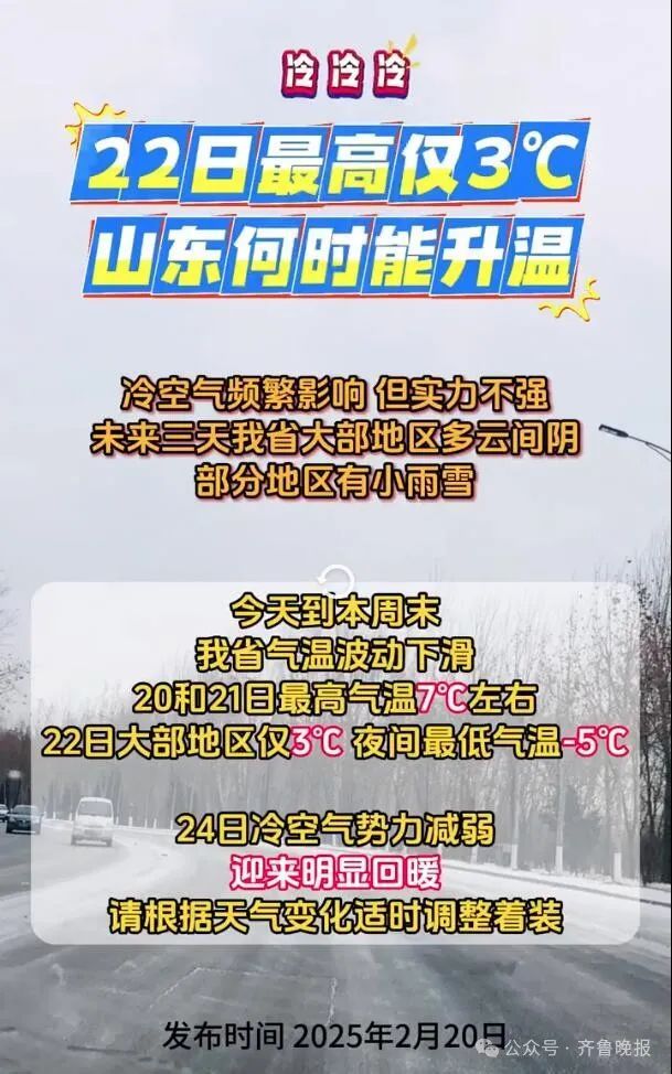 今起3天，山东多地有雪！最低温-6℃！济南降雪时段→