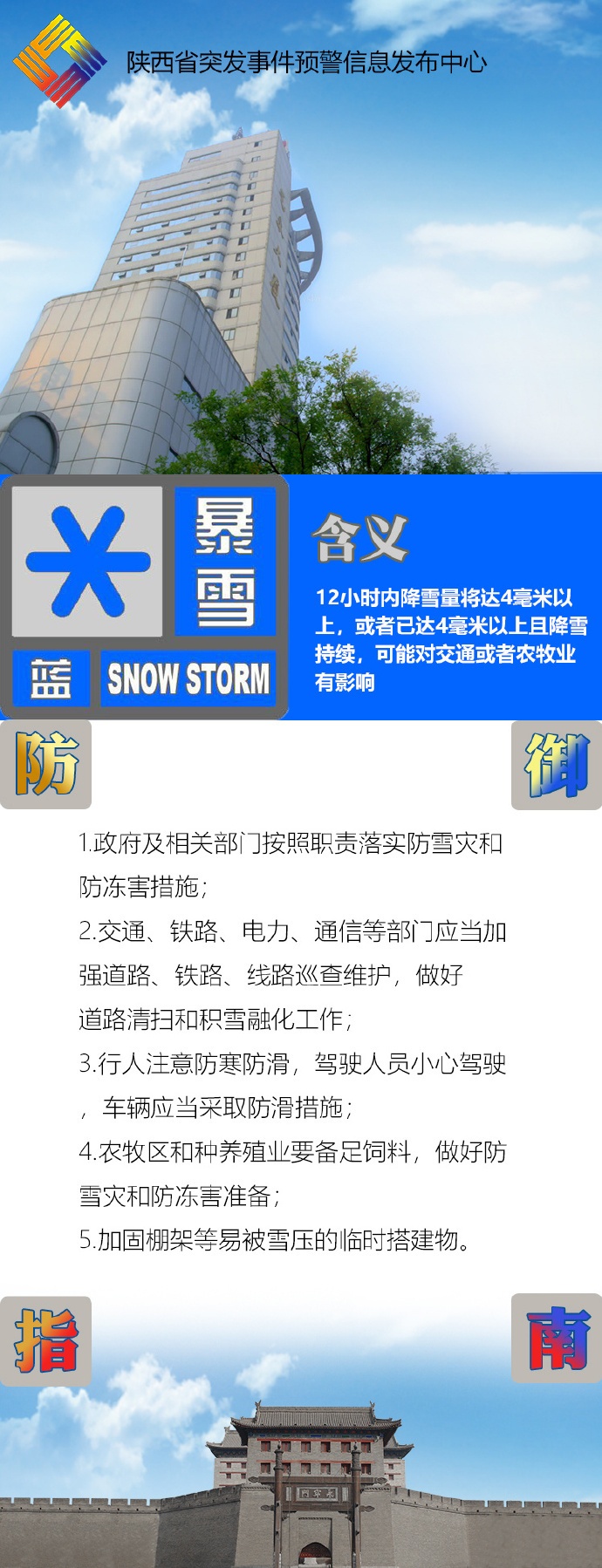 中到大雪，局地有暴雪！陕西发布暴雪蓝色预警→