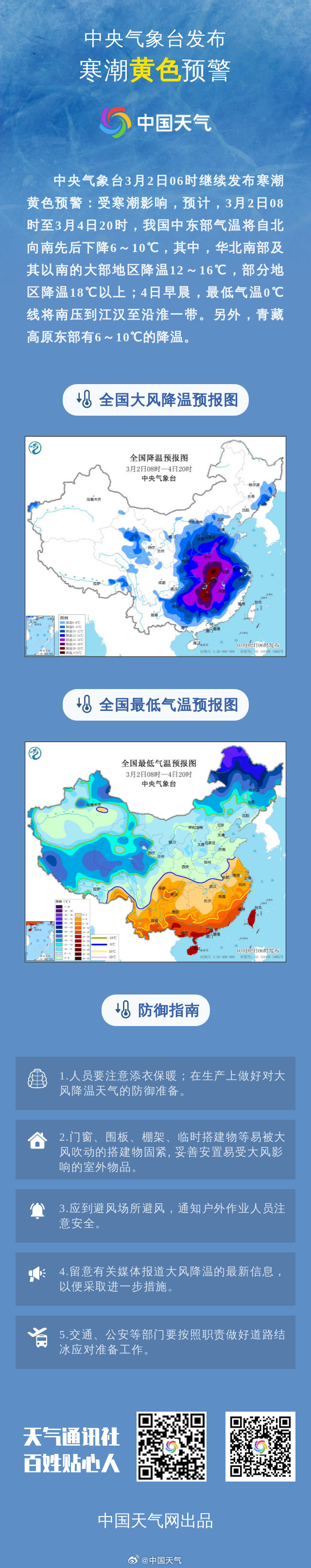 寒潮、暴雪、大雾,中央气象台发布多个黄色预警 寒潮、暴雪、大雾,中央气象台发布多个黄色预警