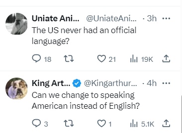 特朗普指定美国官方语言,网友:应该改名美语! 特朗普指定美国官方语言,网友:应该改名美语!