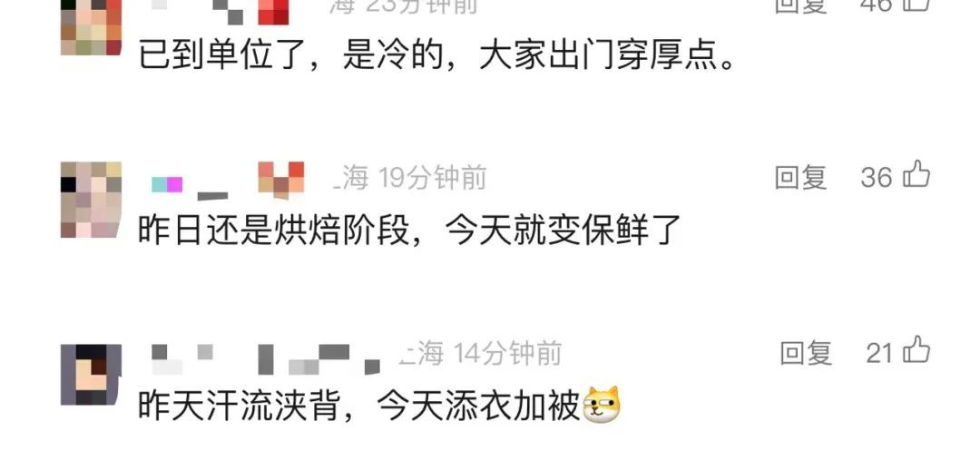 刺激！雷电+大风，上海“一黄一蓝”预警高挂；网友：昨天汗流浃背，今天添衣加被