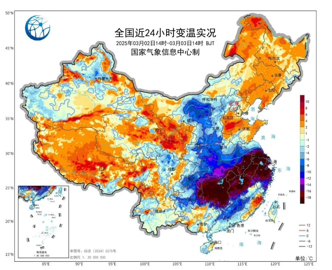 上海入春失败！气温狂跌，一区下冰雹……全国多地大暴雪，最大范围强对流已上线