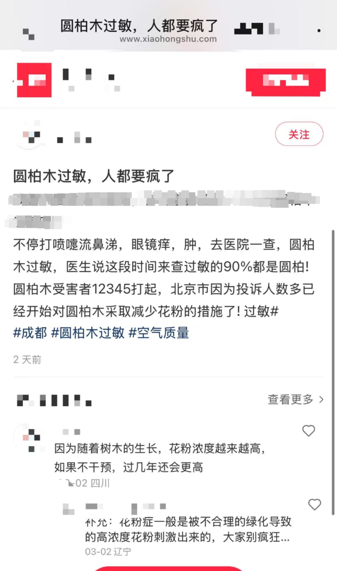 春天花粉过敏，圆柏树成“元凶”？记者调查：城市绿化规划已不再使用