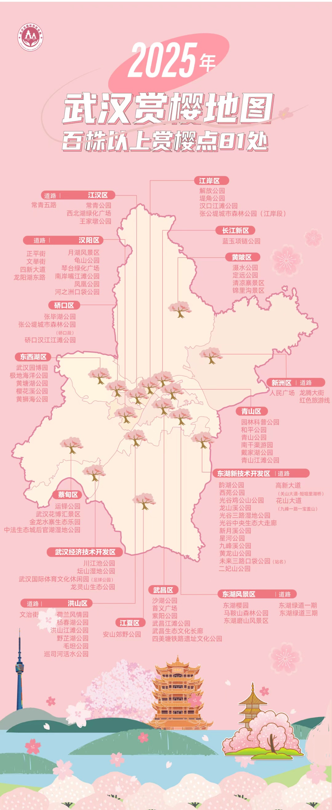 来赏樱花吧!2025武汉樱花花期预报出炉 来赏樱花吧!2025武汉樱花花期预报出炉