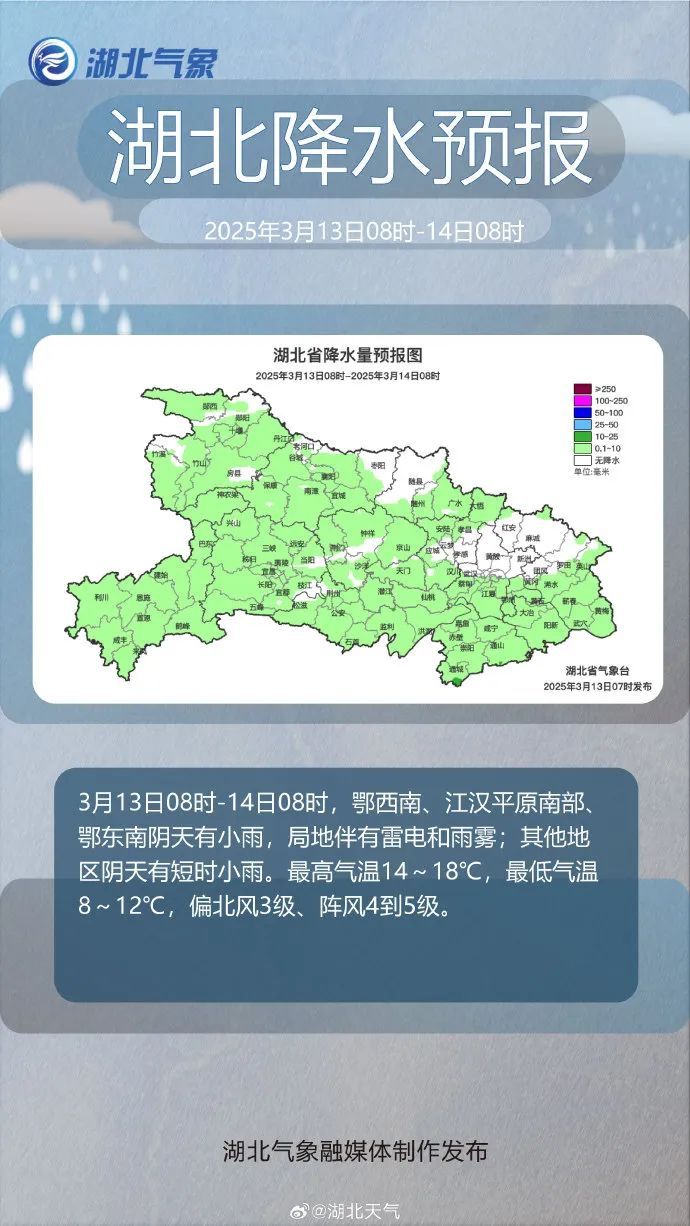 雨夹雪、雷电、8级大风！武汉气温跌向1℃