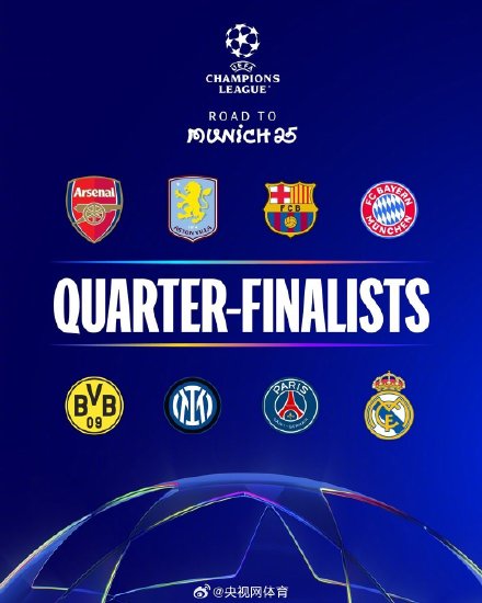 欧冠八强对阵正式出炉 欧冠八强对阵正式出炉