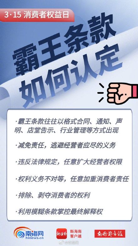 遇到这些霸王条款,请大胆说“不”! 遇到这些霸王条款,请大胆说“不”!