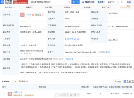 起底梁山希希纸制品有限公司 起底梁山希希纸制品有限公司