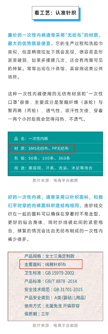 一次性内裤挑选要看4方面