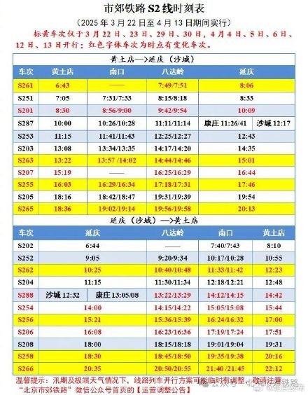 3月18日至4月13日,S2线运行图调整,高峰日开行11对 3月18日至4月13日,S2线运行图调整,高峰日开行11对