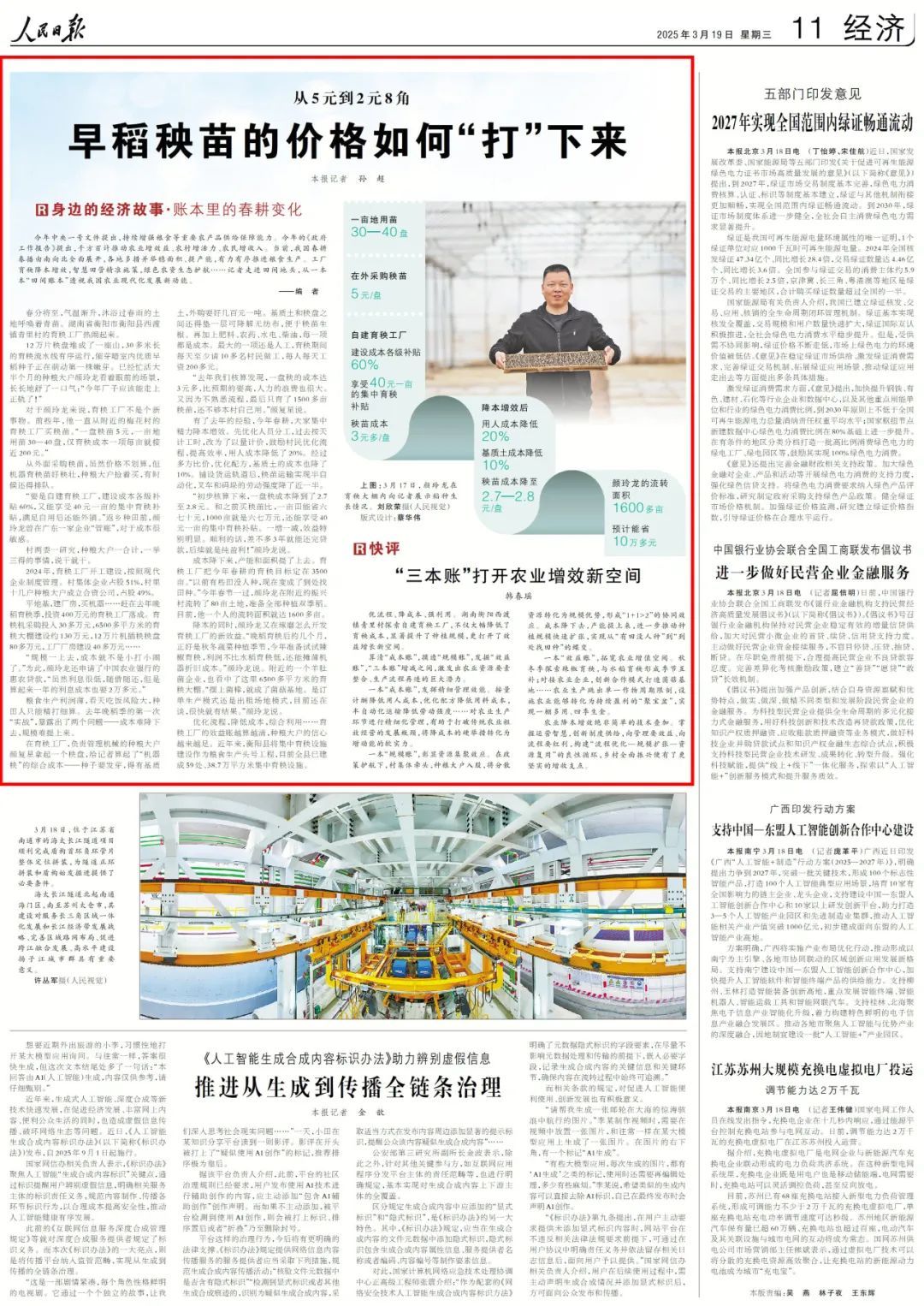 从5元到2元8角,早稻秧苗的价格如何“打”下来? 从5元到2元8角,早稻秧苗的价格如何“打”下来?